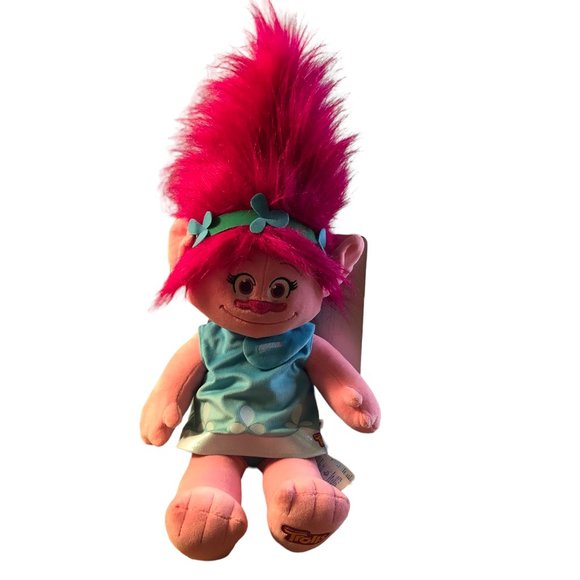 Build-a-Bear Workshop Trolls Poppy w/ Dress and Headband Hand Squeeze Plays Song - Picture 4 of 5